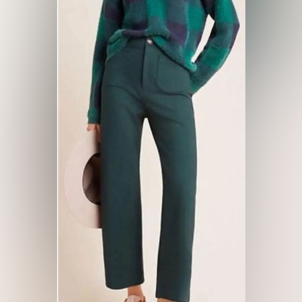 Anthropologie Holly Green Courtney Wide Leg Trouser